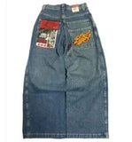 Huibaolu Baggy Jeans Y2K Hip-Hop Street Men's Casual Wide-Legged Jeans