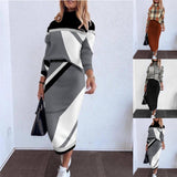 Huibaolu Autumn And Winter Large Size New Fashionable Dress Suit With Long Sleeves And High Collar