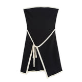 Huibaolu New Summer Style Knitted Slim Chest Mini Dress Apron