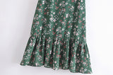 Huibaolu New Pastoral Spring Style Small Broken Flower Print Slim Skirt With Braces