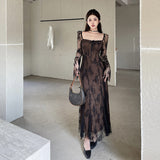 Huibaolu Pure Wants To Show Chest Lace A Dress Autumn New Literary Retro Style Dress Girl