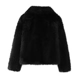 Huibaolu New Artificial Fur Effect Short Style Fashion Coat 4360240