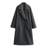 Huibaolu New Soft Double-Breasted Loose Coat Coat 3046269