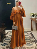 Huibaolu Off Shoulder Ruffles Maxi Dress For Women Fashion Sleeveless Backless Pleated Robes 2024 Chic Female Night Party Dresses