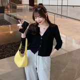 Huibaolu Autumn Long Sleeve Thin Sweater Coat Female Korean Wild Single-Breasted Knitted Cardigan Women Solid Casual Knitwear Tops