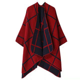 Huibaolu Retro White Print Poncho Cardigan Faux Cashmere Women Shawl Scarf Jackets Tie-dye Black Blanket Cape Pashmina Claok Coats