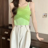 Huibaolu South Korean CHIC Summer New Super Hot Small Vest Sexy Mesh Splicing Bandeau Suspender Sexy Camisole