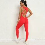 Huibaolu Sexy Hollow Scrunch Monkeys Women Gym Sport Jumpsuit Raises Butt White Black Female Yoga Fitness Overalls Summer Outfits