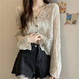 Huibaolu Cardigan Summer Thin Sunscreen Shirts Super Fairy Hollow Out Top Spring and Autumn Sling Skirt with Blouse Fashion Shawl