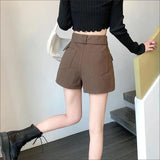 Huibaolu American Retro Cargo Skirt Woman High Street Big Pocket Y2K Mini Skirts Korean High Waist Anti-Glare Short Skirt for Women