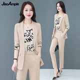 Huibaolu Autumn New Professional Wear Women's Fashion Suit Jacket Vest Pants Three-piece Korean Elegant Casual Blazers Trousers Set