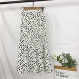 Huibaolu Temperament Long Skirts 2024 Summer All-Match Streetwear Leopard Casual Elastic Waist Ruffled High Waist Skirt Flhjlwoc Vestido