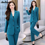 Huibaolu Women's Autumn Casual Suit Jacket Matching Set 2024 New Loose Blazers+ Wide Leg Pants Two Piece Female Chic Professional Wear