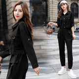 Huibaolu 2PCS Streetwear Tracksuit Cargo Coat Casual Pants 2 Piece Sets Women's Outfits Spring and Autumn Korean Fashion Y2k Suit