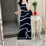 Huibaolu suspender printed dress, new summer vintage loose fitting slim square neck vest long vestido