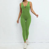 Huibaolu Sexy Hollow Scrunch Monkeys Women Gym Sport Jumpsuit Raises Butt White Black Female Yoga Fitness Overalls Summer Outfits