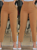 huibaolu Waist Cropped Elegant Casual Work Pants Women 0410