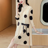 Huibaolu women's one-piece dress fashionable 2023 new fashion age reducing high-end sexy dress Polyester Straight