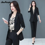 Huibaolu Autumn New Professional Wear Women's Fashion Suit Jacket Vest Pants Three-piece Korean Elegant Casual Blazers Trousers Set