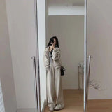 Huibaolu Pant Set 2 Piece Sets For Women Basics Long Sleeve Hoodies Coat Wide Leg Pants Solid Casual Fashion Suit Spring Autumn New