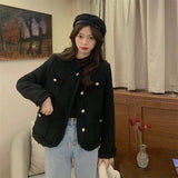 Huibaolu Korean Fashion Women Jacket 2024 Spring Autumn Temperament Streetwear Cropped Coats Ladies Black White Buttons Up Outwear