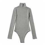 Huibaolu Jumpsuit Sexy Thread Turtleneck Long Sleeve Snap on One-pieces T-Shirt Slim Fit Warm Bottom Shirt Y2k Bodysuit Lingerie