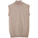 Huibaolu Silk T-shirt 2024 Spring/summer New Korean Sleeveless Undershirt Half Turtleneck Slim Knit Underneath Vest Top