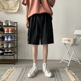 Huibaolu Summer Cargo Shorts Women Harajuku Streetwear Bf Y2K Wide Leg Shorts Female High Waist Multi Pockets Sports Short Pants