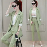 Huibaolu Autumn New Professional Wear Women's Fashion Suit Jacket Vest Pants Three-piece Korean Elegant Casual Blazers Trousers Set