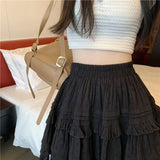 Huibaolu White Lolita Mini Skirts Women Sweet Cute Fairy Fluffy Skirt for Woman Summer Harajuku Japanese Style Kawaii Short Skirt