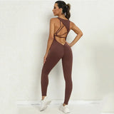 Huibaolu Sexy Hollow Scrunch Monkeys Women Gym Sport Jumpsuit Raises Butt White Black Female Yoga Fitness Overalls Summer Outfits