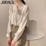 Huibaolu Tie Chiffon Shirts Casual Long Sleeve White Blouse Women's Elegant Business Loose Blouses Ladies Spring and Autumn Chic Tops