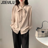 Huibaolu Tie Chiffon Shirts Casual Long Sleeve White Blouse Women's Elegant Business Loose Blouses Ladies Spring and Autumn Chic Tops