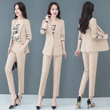 Huibaolu Autumn New Professional Wear Women's Fashion Suit Jacket Vest Pants Three-piece Korean Elegant Casual Blazers Trousers Set