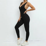 Huibaolu Sexy Hollow Scrunch Monkeys Women Gym Sport Jumpsuit Raises Butt White Black Female Yoga Fitness Overalls Summer Outfits