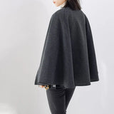 Huibaolu Style O Neck Poncho Jacket Loose Casual Capes Coats Fashion Cardigan Cloak Women Autumn Winter New Ladies Cape Outfits