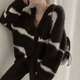 Huibaolu Winter Thick Warm Sweater Coat Women Casual Loose Soft Knitted Cardigan Ladies Korean V-Neck Single-Breasted Cardigans