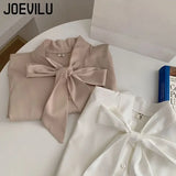 Huibaolu Tie Chiffon Shirts Casual Long Sleeve White Blouse Women's Elegant Business Loose Blouses Ladies Spring and Autumn Chic Tops