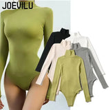 Huibaolu Jumpsuit Sexy Thread Turtleneck Long Sleeve Snap on One-pieces T-Shirt Slim Fit Warm Bottom Shirt Y2k Bodysuit Lingerie