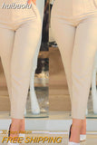 huibaolu Waist Cropped Elegant Casual Work Pants Women 0410