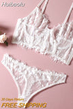 Huibaolu Sexy Lingerie Transparent Bra Set Women 2 Piece Lace Underwear White Sensual Wedding Intimate Porn Erotic Outfits