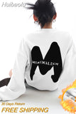 Huibaolu Women Letter Printing Sweatshirts Oversize Long Sleeve O Neck Loose Pullovers Female Tops Autumn 2023