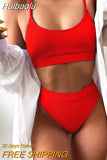 Huibaolu Up Swimsuit Female Patchwork Swimwear For Women Bathing Suit High Waist Bikini Set Sport Wear Swimming Suit Sexy Bikini