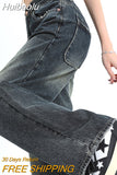 Huibaolu Retro Fashion Women High Waist Jeans Wide Leg Loose Denim Trousers Y2K Harajuku Jeans Pants