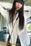 huibaolu 2023 Summer Gothic shirt Long Sleeve Oversize White Shirt Women Punk Corn Eye Za Blouse New Female Blouse Tunic Clothing