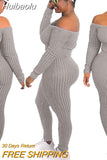 Huibaolu Women's set Knitted Slash Neck Top Leggings Pants suit Full Sleeve two piece set tracksuit outfits Club Sportwear H1085