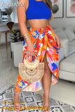 huibaolu Sleeveless Crop Tops & Slit Sunflower Print Skirts Set Summer Women Two Piece Set