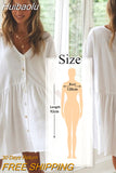 Huibaolu Casual Loose Summer Beach Dress White Cotton Tunic Plus Size Women Beachwear Sexy Hollow Out Mini Party Dress Vestidos Q429