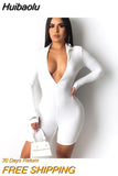 Huibaolu Streetwear Lucky Label White Black One Piece Sexy Bodycon Jumpsuit Women Outfits 2023 Summer Long Romper Womens Jumpsuit