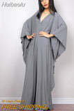 Huibaolu Multicolor V-neck Batwing Sleeve Plus Size Loose Maxi Dress For Women Summer Beach Wear Kaftan Long Bathing Dresses Q1306